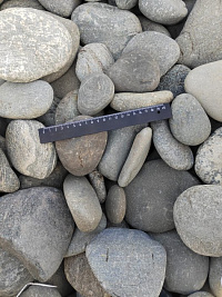 Kamenclub.ru: Галька речная плоская (ассорти) фр. 70-150 мм. купить в Пензе галька галечник серый белый темно-серый синий светло-серый плоская природная галька  9000 руб/т   фото КАМЕНЬ КЛУБ