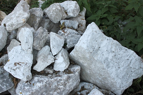 Kamenclub.ru: Мраморизированный известняк фр. 100-500 мм.  купить в Пензе известняк серый белый темно-серый сероватый валун природного образования окатанный 10500 руб/т   фото КАМЕНЬ КЛУБ