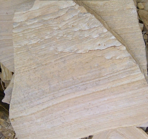 Kamenclub.ru: Песчаник пластушка желтый с рисунком (4-6 см)  купить в Пензе плитняк пластушка желтый с рисунком песчаник 9 000 руб/м3   фото КАМЕНЬ КЛУБ